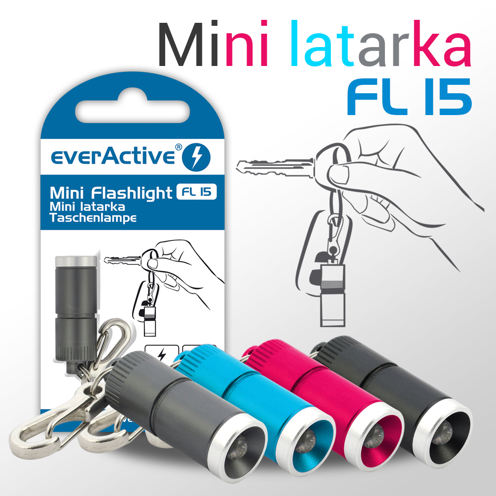 new additional colors of our powerful key-chain flashlight new colors of everActive FL-15 mini flashlight