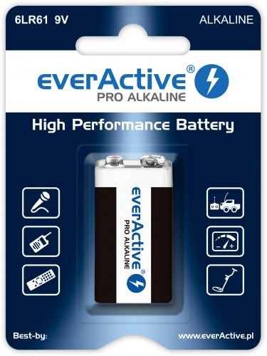 Alkaline batteries everActive Pro Alkaline 6LR61 9V - blister card - 1 piece