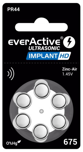 Baterie cynkowo-powietrzne everActive Ultrasonic Implant HD 675 / PR44