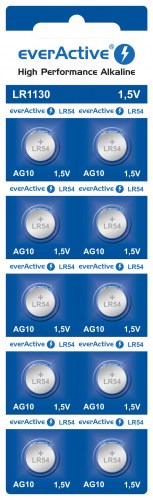 everActive AG10 G10 LR1130 LR54 mini alkaline batteries