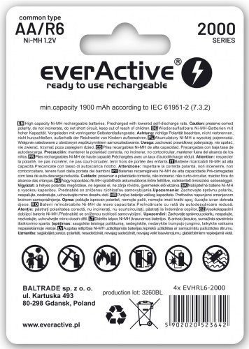 Akumulatorki everActive Ni-MH R6 AA 2000 mAh Silver Line