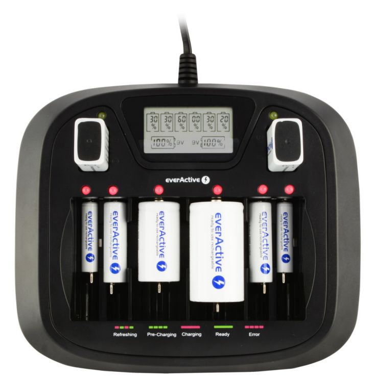 NC-900U charger with rechargeables everActive NC-900U charger overview