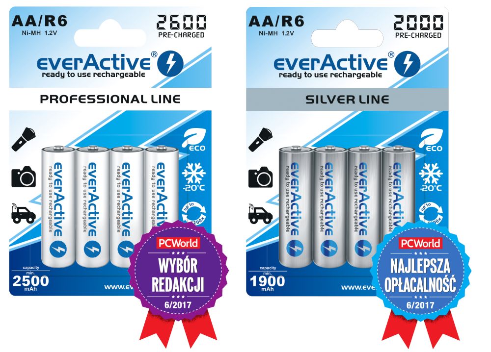 EverActive R6 rechargeables with awards